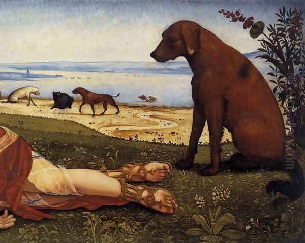 The Death of Procris (detail-2) c. 1500 Oil Painting by Piero Di Cosimo