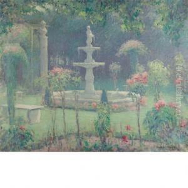 Spring Garden Oil Painting by Edmund William Greacen