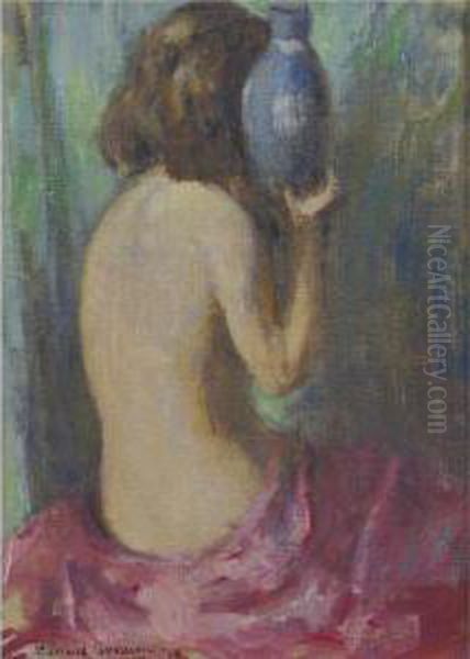 Seated Nude Oil Painting by Edmund William Greacen