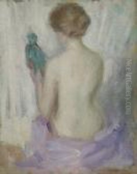 Nude Holding A Doll Oil Painting by Edmund William Greacen