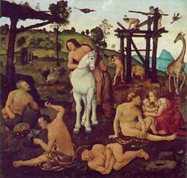 Vulcan And Aeolus 1495-1500 Oil Painting by Piero Di Cosimo