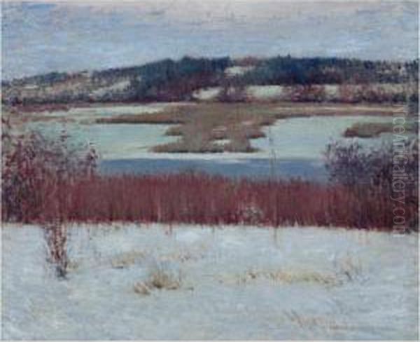 Connecticut River, Meadow And Forest Oil Painting by Edmund William Greacen