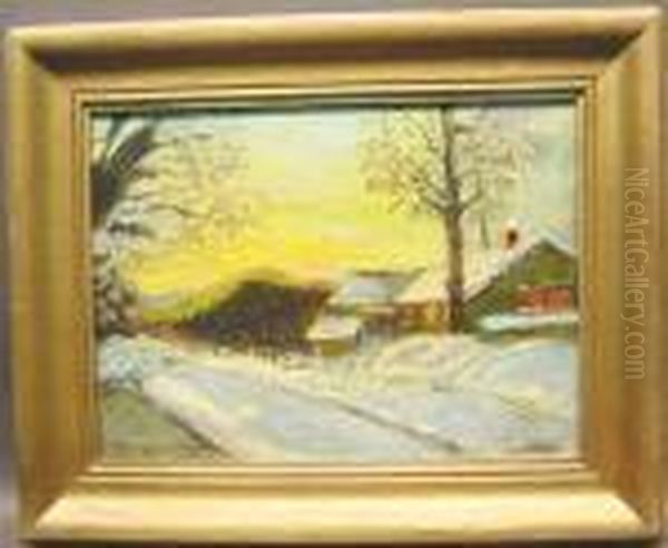 Short Hills, New Jersey In Winter Oil Painting by Edmund William Greacen