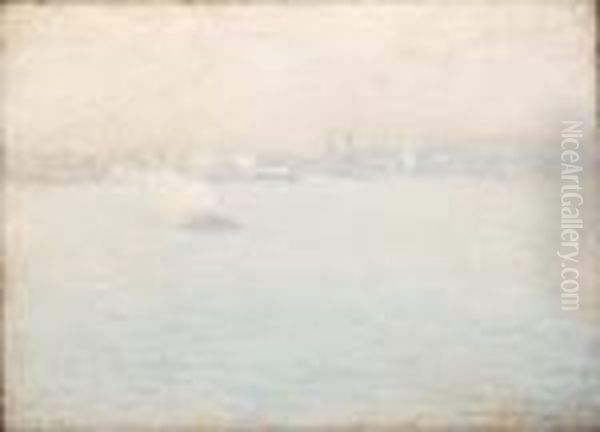 On The Hudson Oil Painting by Edmund William Greacen