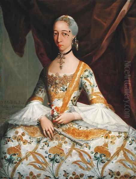 Dona Maria de la Luz Padilla y Cervantes Oil Painting by Miguel Cabrera