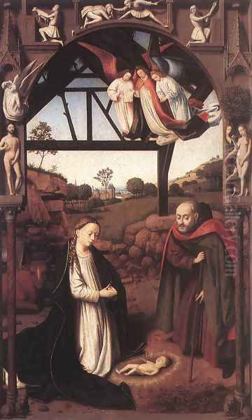 Nativity 1452 Oil Painting by Petrus Christus