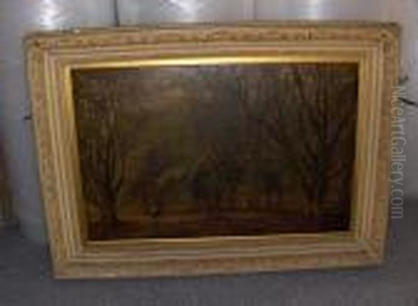 Sherwood Forest, Thursby Park, Near Ollerton, Notts' Oil Painting by William Greaves