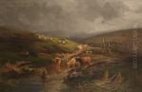 A Moorland Pool, Perthshire Oil Painting by William Greaves