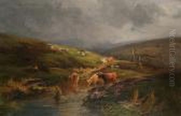 A Moorland Pool, Perthshire Oil Painting by William Greaves