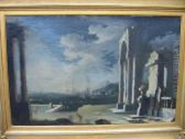 Ruines Antiques Pres Du Rivage Oil Painting by Gennaro Greco, Il Mascacotta