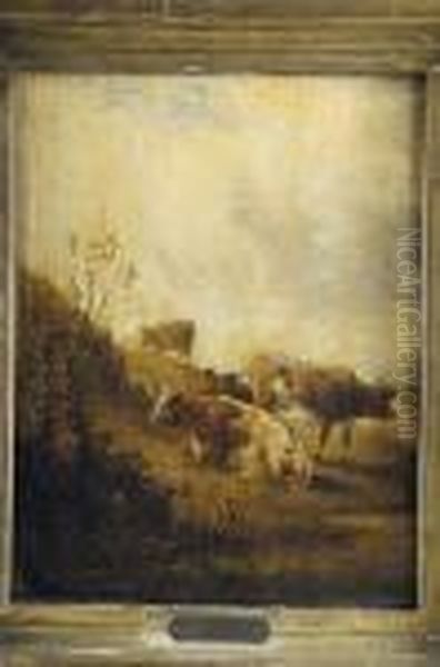 Paisaje Con Vacas Oil Painting by Alfred H. Green