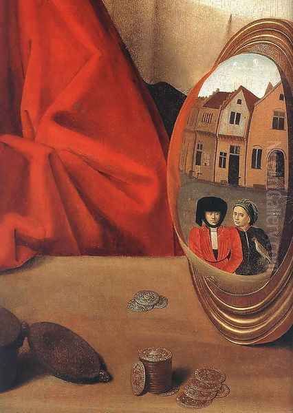 St Eligius in His Workshop (detail) 1449 Oil Painting by Petrus Christus