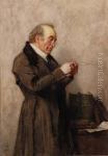 The Schoolmaster Oil Painting by Charles Green