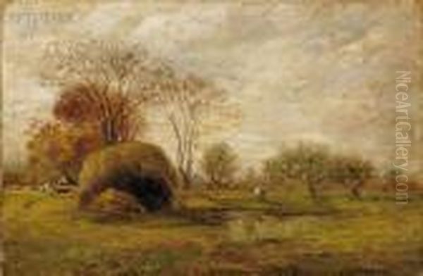 Autumn Landscape Oil Painting by Charles Edwin Lewis Green