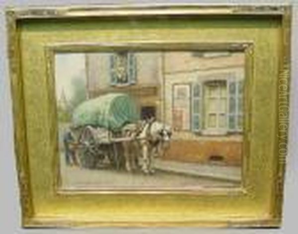 The Baker's Cart, Nemours Oil Painting by Frank Russell Green