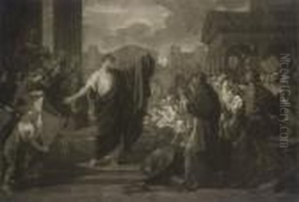 Mark Anthony Showing The Robe, And The Will Of Ceaser To The Peopleof Rome Oil Painting by Valentine Green