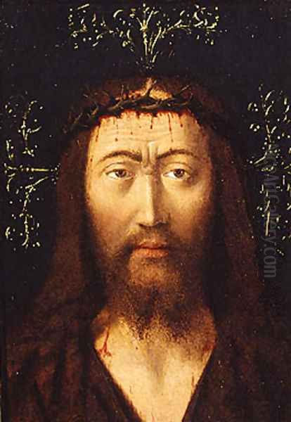 Head of Christ ca 1445 Oil Painting by Petrus Christus