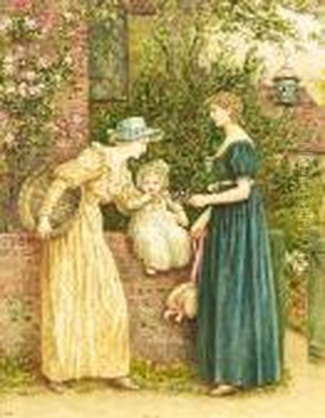 By The Garden Gate Oil Painting by Kate Greenaway