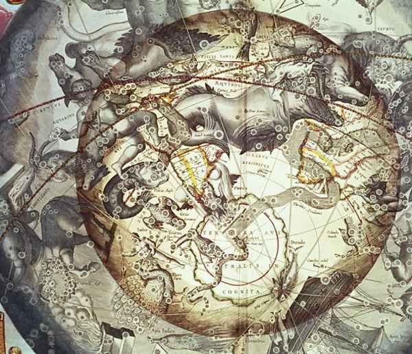 Astrological map from 'The Celestial Atlas, or the Harmony of the Universe' Oil Painting by Andreas Cellarius