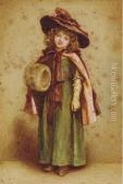 Young Girl With A Muff Oil Painting by Kate Greenaway