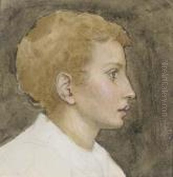 Portrait Of Eddie Oil Painting by Kate Greenaway