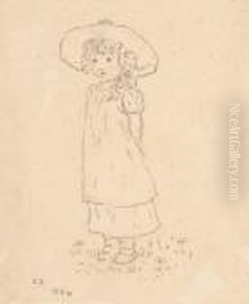 Sketch Of A Young Girl Oil Painting by Kate Greenaway