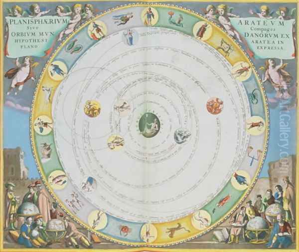 Chart describing the Movement of the Planets, from 'A Celestial Atlas, or The Harmony of the Universe' Oil Painting by Andreas Cellarius