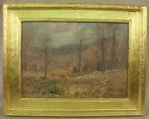 Worcester Woodlands Oil Painting by Joseph H. Greenwood