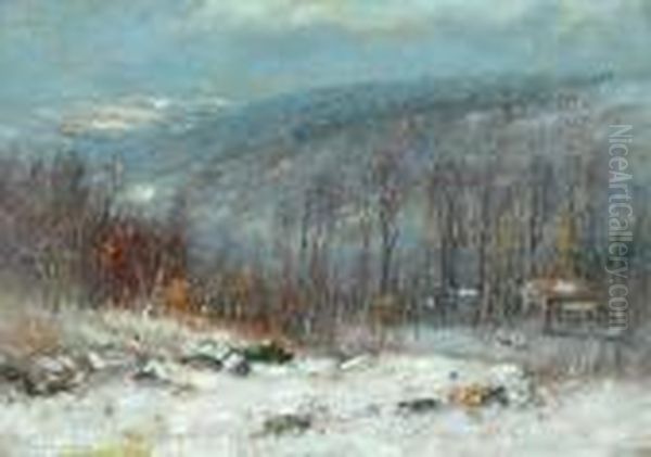 A Winter Landscape, 1924; A Summer Landscape (2) Oil Painting by Joseph H. Greenwood