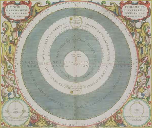 Ptolemaic System, from 'The Celestial Atlas, or The Harmony of the Universe', 1660-61 Oil Painting by Andreas Cellarius