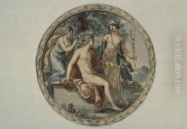 Apollo with his Lyre, Mercury and a Muse Oil Painting by Giovanni Battista Cipriani