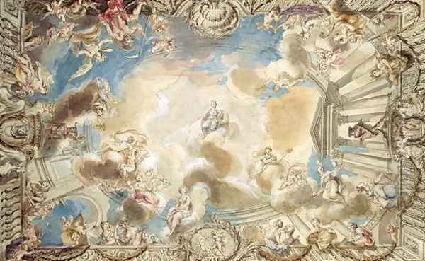 Design for a Ceiling Depicting Minerva Presiding Over the Arts Oil Painting by Giovanni Battista Cipriani