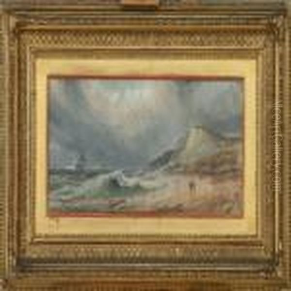 Stormy Costal Scenery Oil Painting by George Gregory