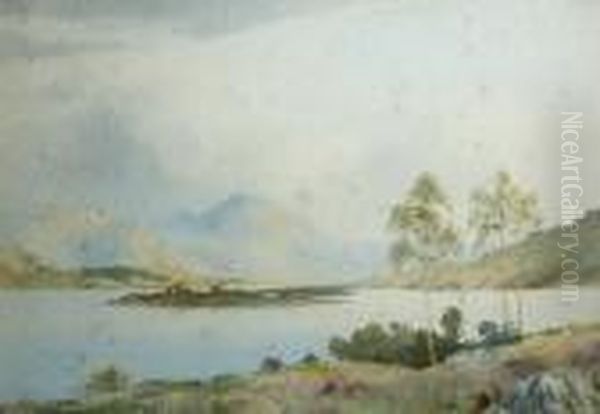 Loch Maree, Scotland - Signed Bottom Leftjas.greig Oil Painting by James Greig