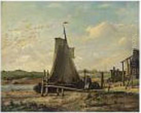 Low Tide Oil Painting by Johan Conrad Greive