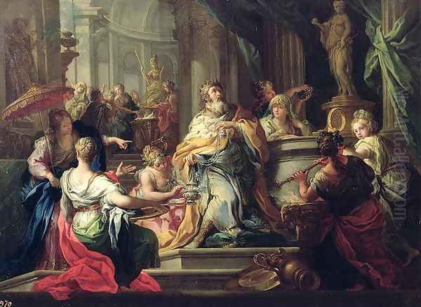 The Idolisation of Solomon, c.1735 Oil Painting by Sebastiano Conca