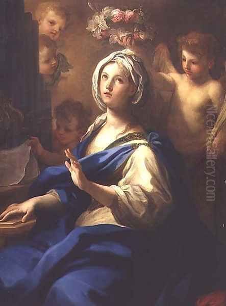 St. Cecilia Oil Painting by Sebastiano Conca