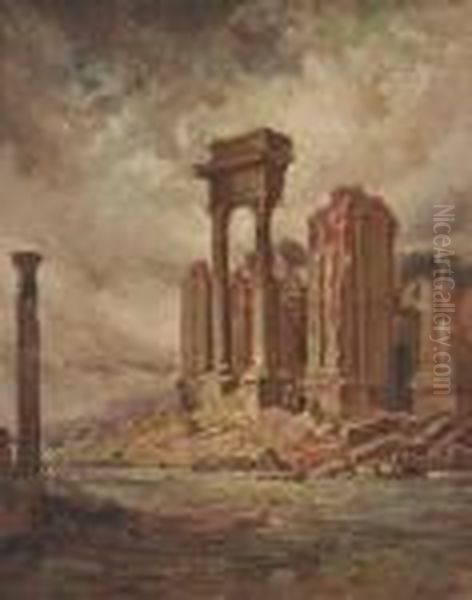 Earthquake Ruins (crocker Bank), 1906 Oil Painting by Deidrich Henry Gremke