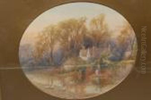 Rolleston, By The Village Pond Oil Painting by Frank Gresley