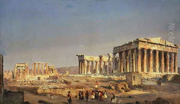 The Parthenon, 1863 Oil Painting by Ippolito Caffi