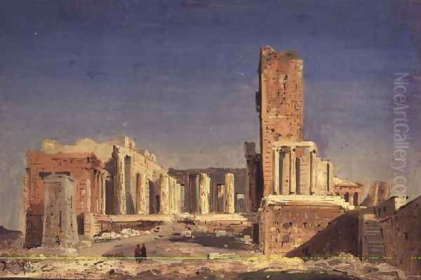 The Acropolis, 1843 Oil Painting by Ippolito Caffi