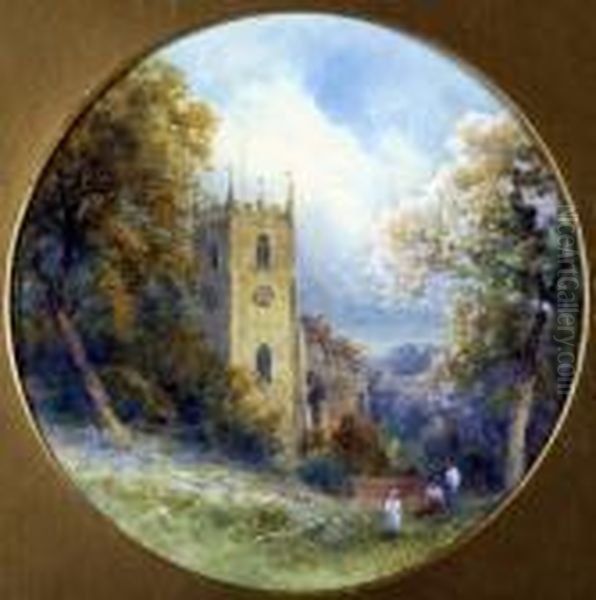 Chellaston Church Oil Painting by Frank Gresley