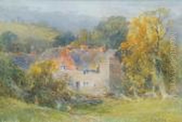 A Cottage In A Rural Setting Oil Painting by Frank Gresley