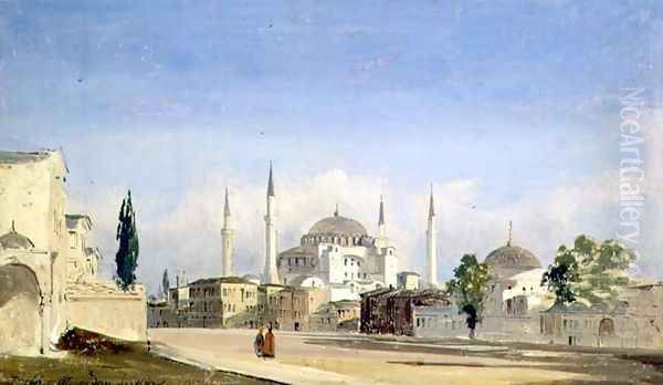 Haghia Sophia, Constantinople, 1843 Oil Painting by Ippolito Caffi