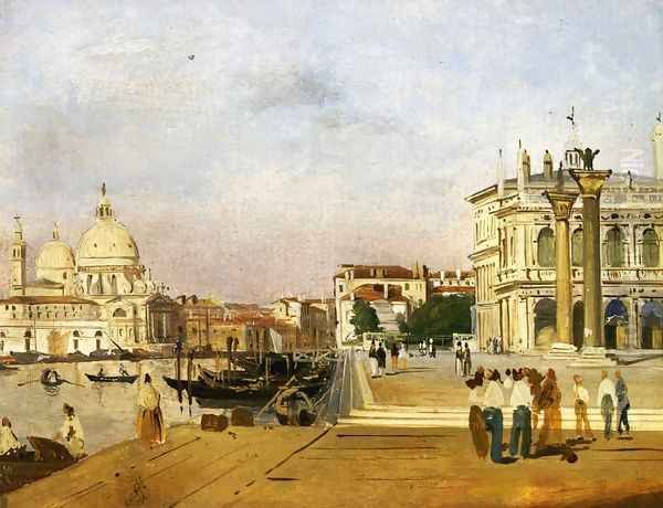 Venice, the Molo towards Ovest Oil Painting by Ippolito Caffi