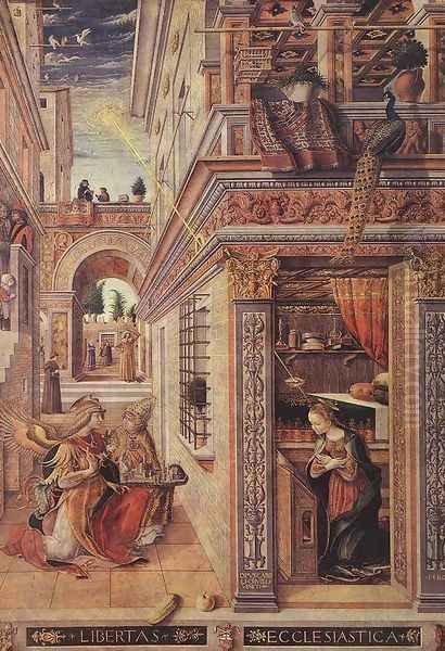 Annunciation with St Emidius 1486 Oil Painting by Carlo Crivelli