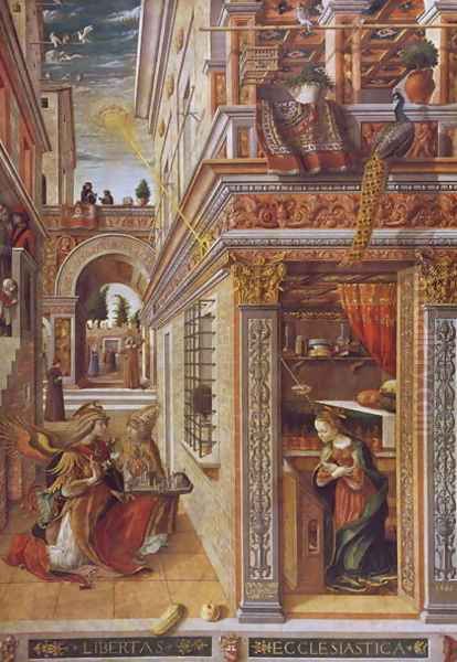 The Annunciation with St. Emidius, 1486 Oil Painting by Carlo Crivelli