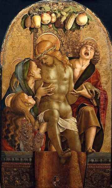 Lamentation over the Dead Christ 1485 Oil Painting by Carlo Crivelli