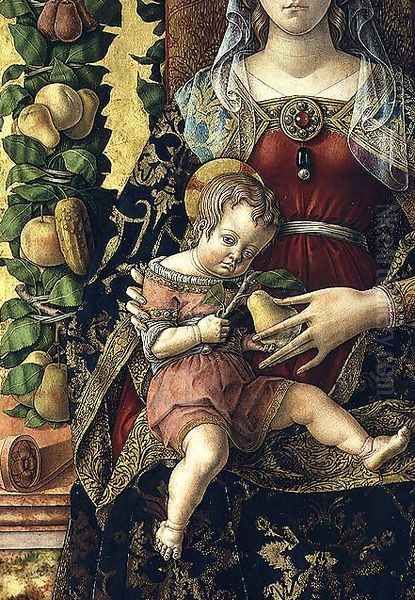 Madonna of the Little Candle (detail) Oil Painting by Carlo Crivelli