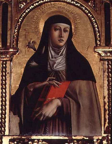 St. Clare, detail from the Santa Lucia triptych Oil Painting by Carlo Crivelli